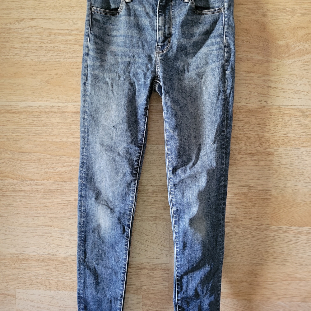 American Eagle Outfitters Blue Denim with Tan Patch
